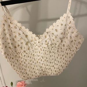 Flower printed crop top